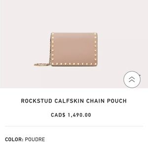 Made in Italy valentino Garavani ROCKSTUD CALFSKIN CHAIN POUCH